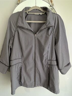 Chico's Zenergy Neema Gingham Jacket-Size 3 = 16